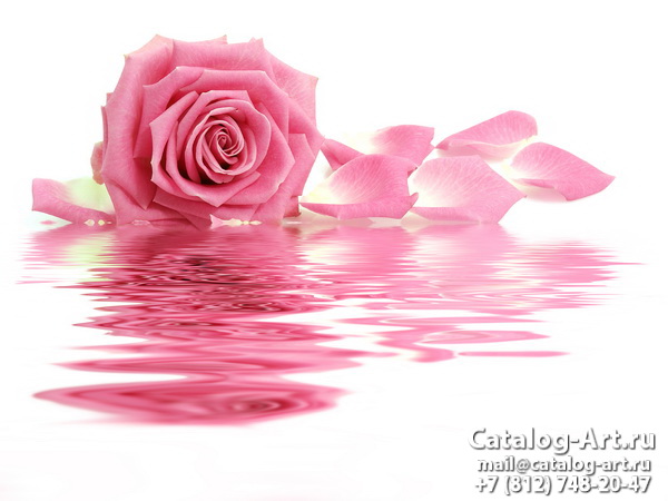 Натяжные потолки с фотопечатью - Розовые розы 73
